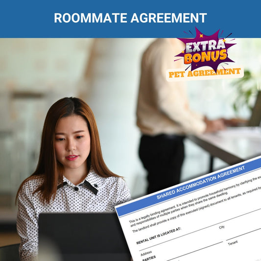 Roommate agreement (3 pages)  - When can they party and when is it quiet time?? Set Expectations!! (BONUS PET AGREEMENT)