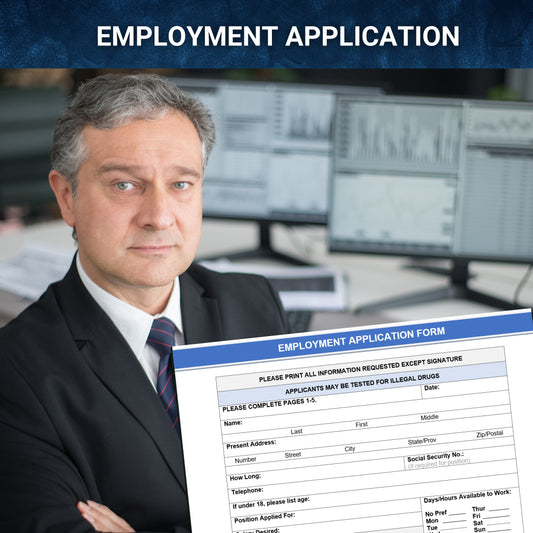 Employment application! 6-Pages - Covers ALL - 'form waiver', military background and drug testing - (WORD and PDF so you can customize!)