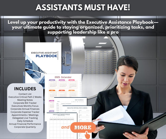 2025 Executive Assistant Playbook - Be on top of everything in one place!