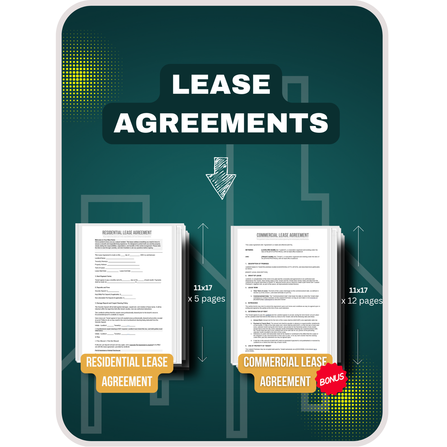 Landlord Bundle! Get all you need in one bundle and CUSTOMIZE! Multiple must-have documents to rent your property to tenants! Protect your asset!