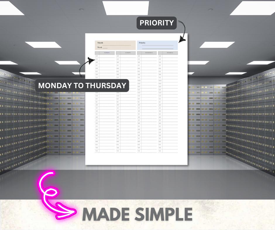 WEEKLY PLANNER - your perfect tool for a productive week! Print a new one every year! Print as you need!