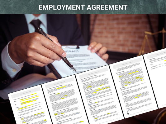 Customizable Employment Agreement Template - Editable WORD Doc  (Legal size pages) Must Have!