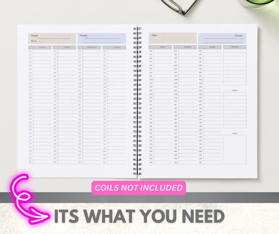 WEEKLY PLANNER - your perfect tool for a productive week! Print a new one every year! Print as you need!